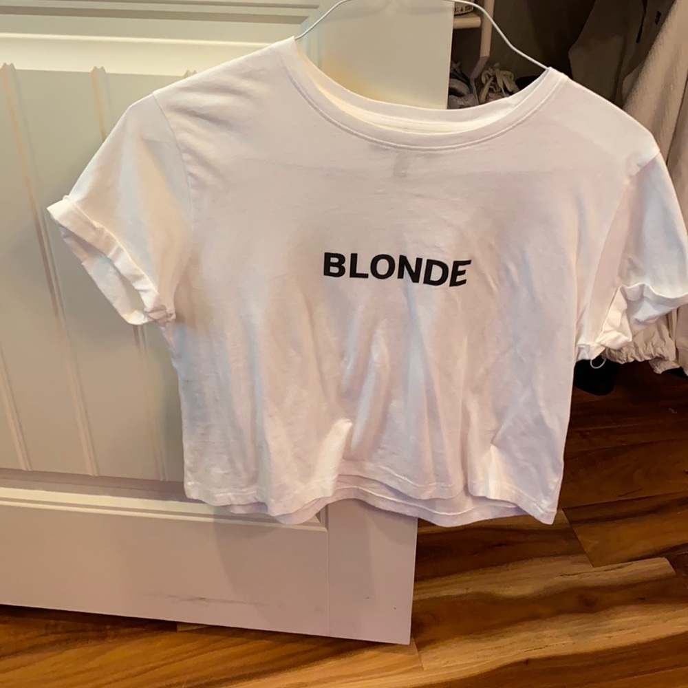 white blonde cropped top